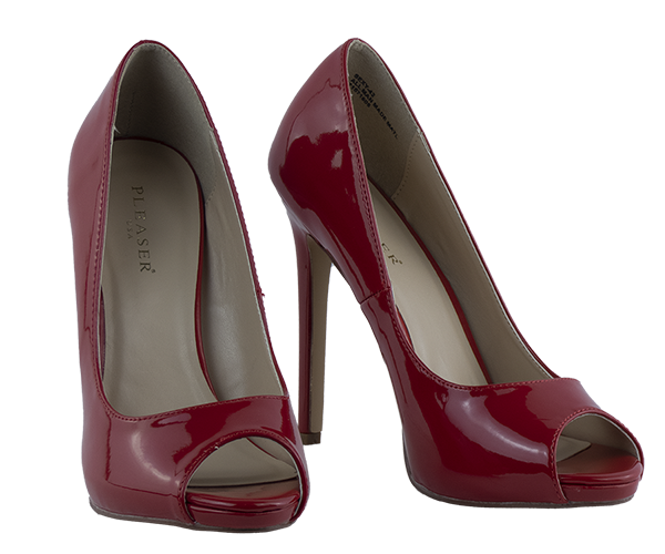 5.5″ Pleaser Red Peep Toe