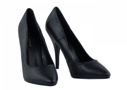 5″ heel Pleaser black leather décolleté