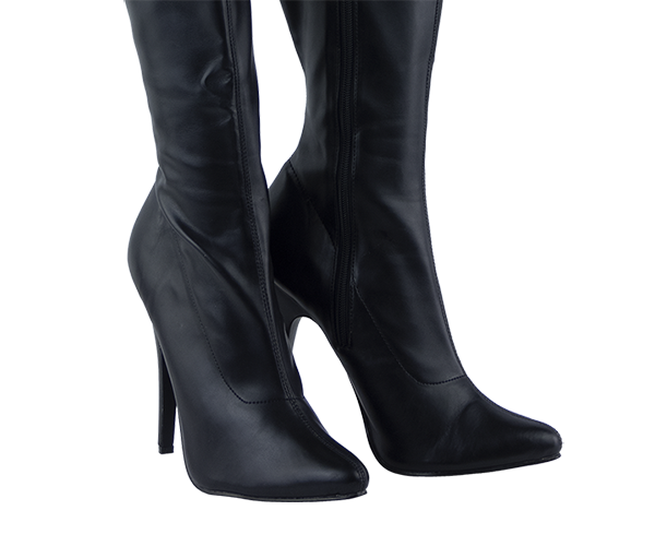 6″ Black Leather Devious Fetish Boots