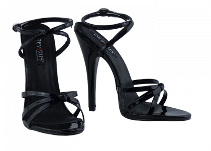 6″ Devious Ankle Strap Black Sandals