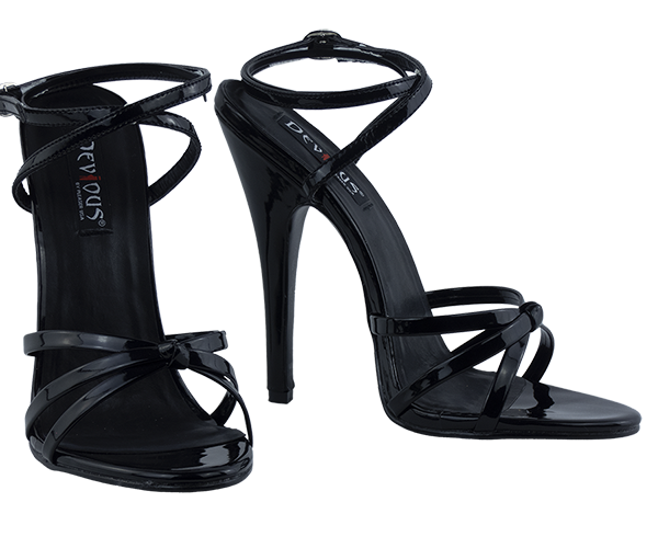 6″ Devious Ankle Strap Black Sandals