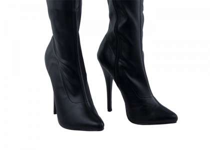 6″ Black Devious Fetish Leather Boots