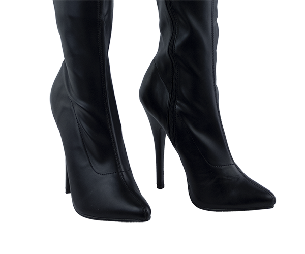 6″ Black Devious Fetish Leather Boots