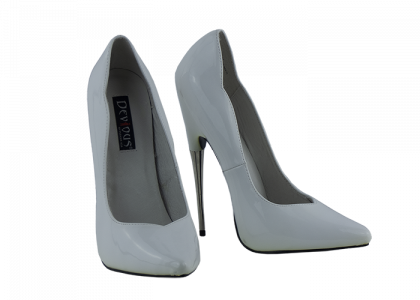 6.75 inch heel Devious White Dagger Shoes