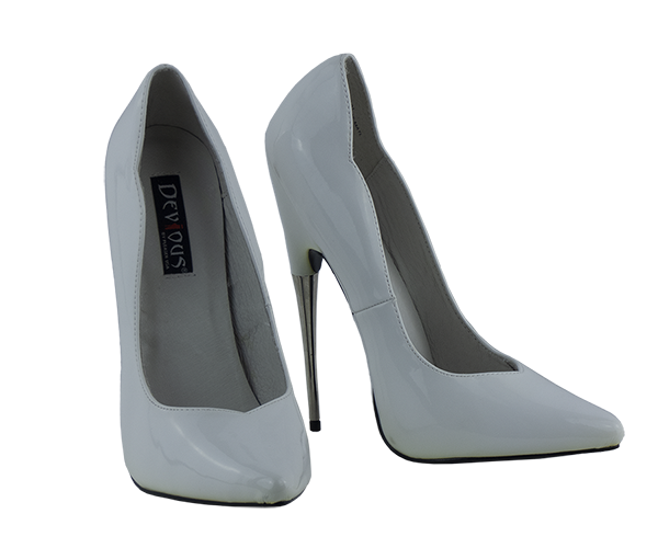 6.75 inch heel Devious White Dagger Shoes