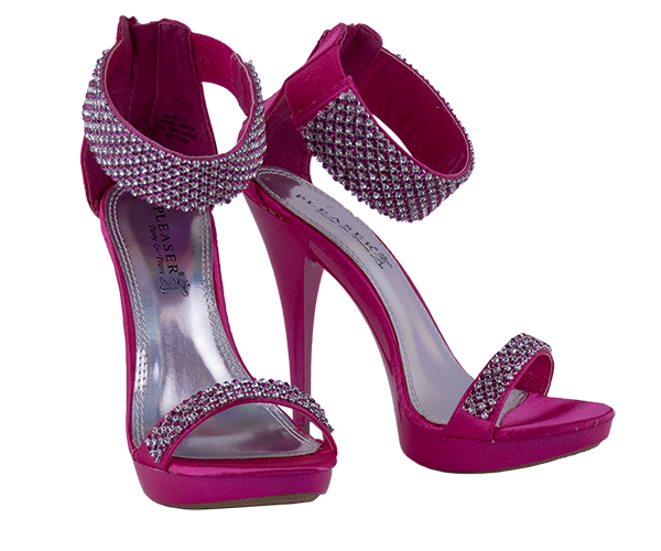 5 inch heels Pleaser Fuchsia Sling Back heeled Sandals