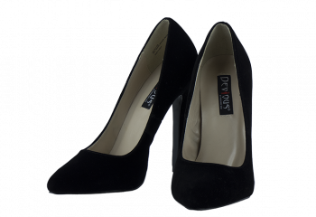 5.25 inch heels Devious Black Suede Heels Pumps