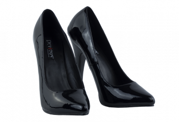 6 inch heel no platform Devious Black Pumps