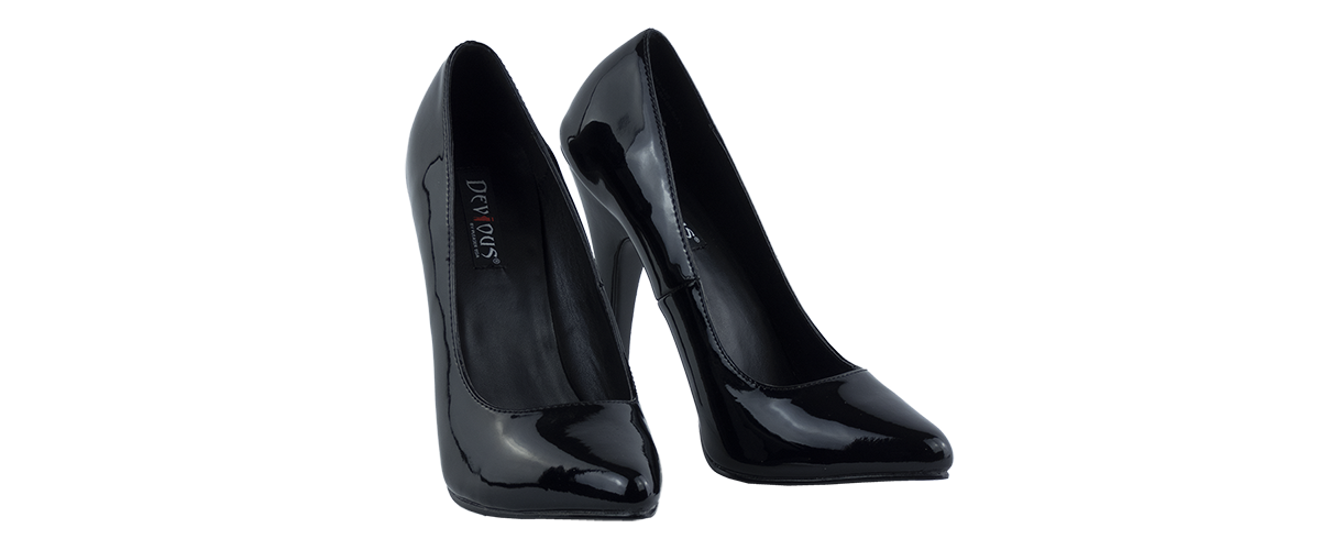 6 inch heel no platform Devious Black Pumps - High Heels Pictures